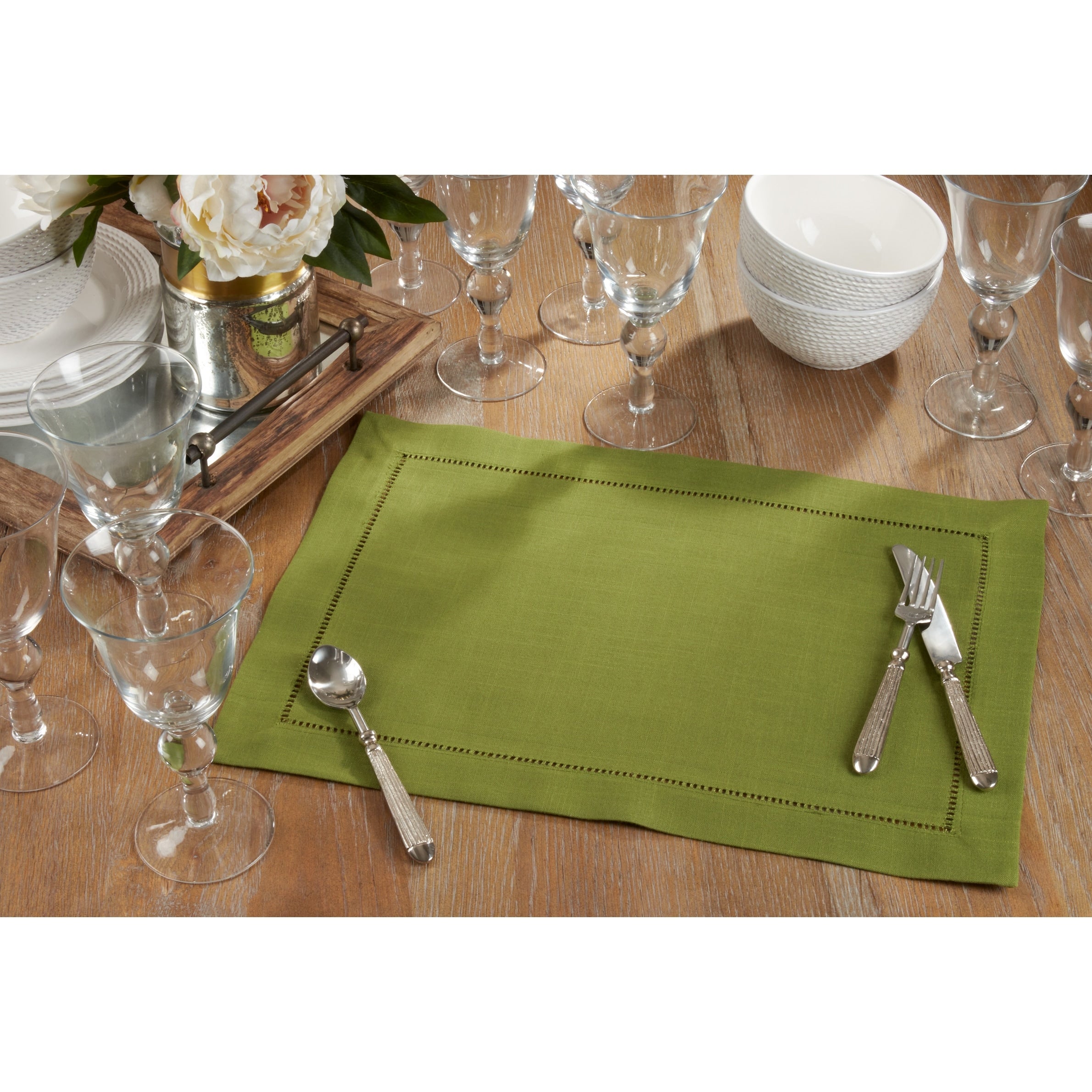 Classic Hemstitch Border Placemat Set Of 12