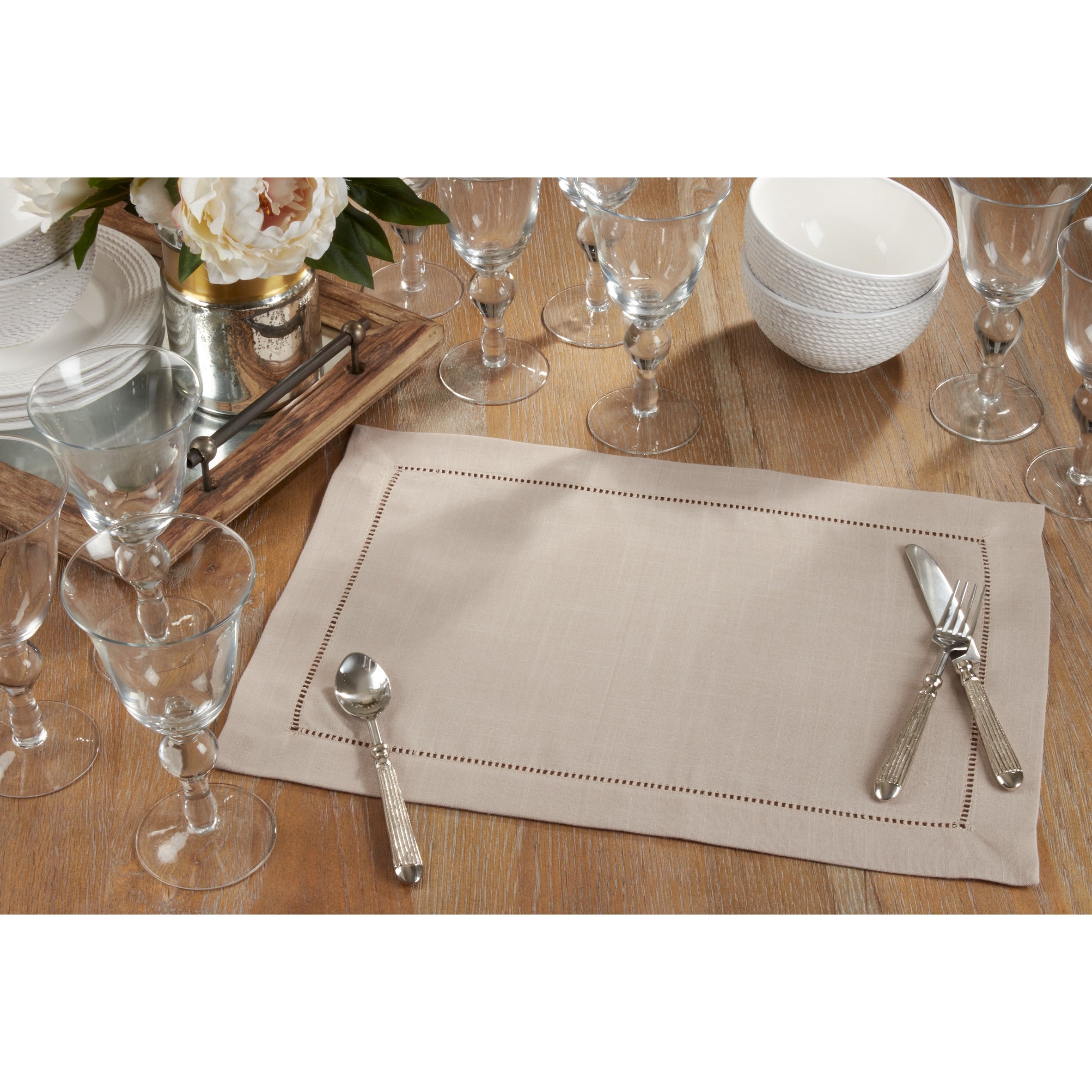 Classic Hemstitch Border Placemat Set Of 12