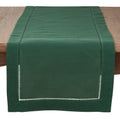 Saro Lifestyle Jasper Green Classic Hemstitch Border Table Runner