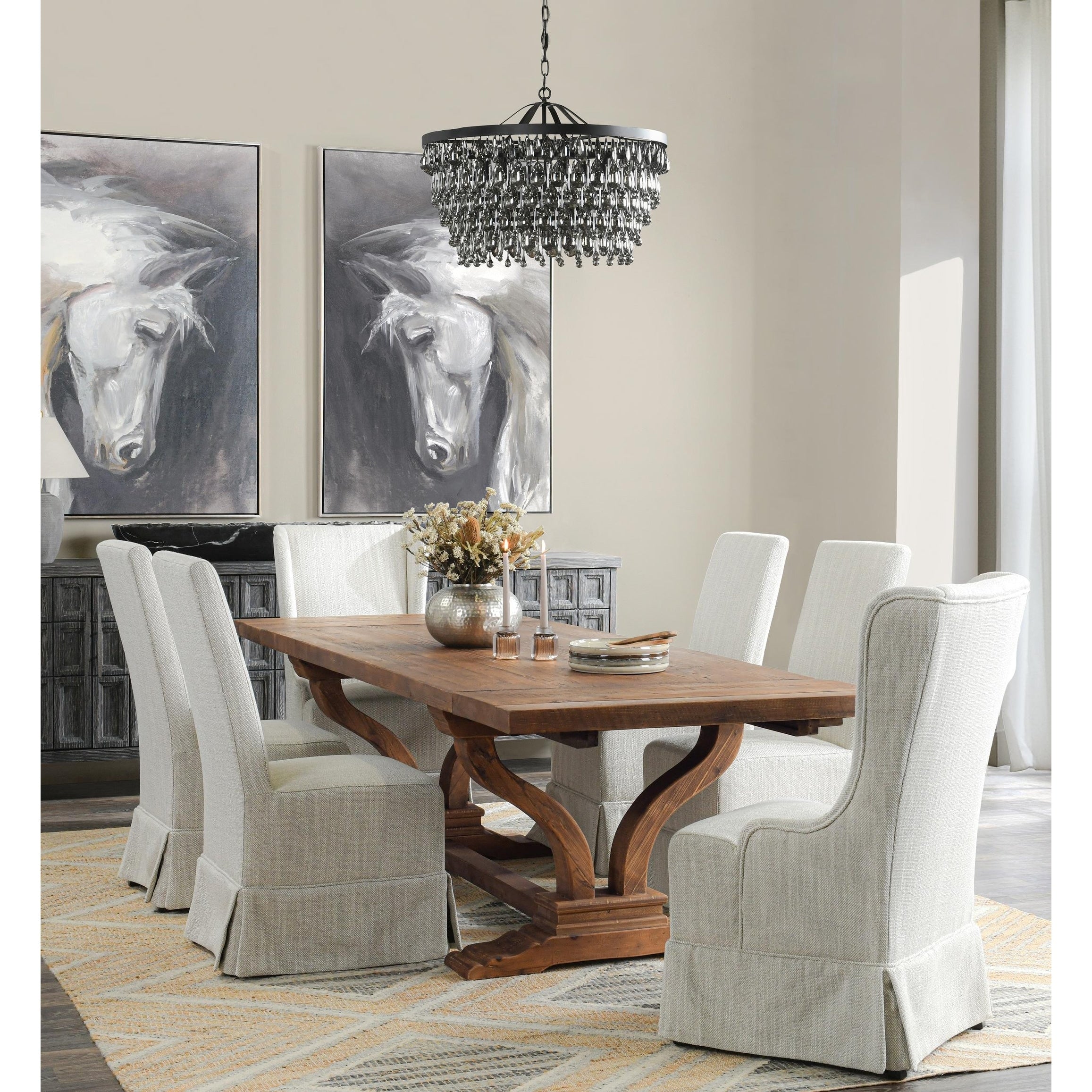 Albert Reclaimed Wood Natural 110 Inch Extending Dining Table By Kosas Home Beige