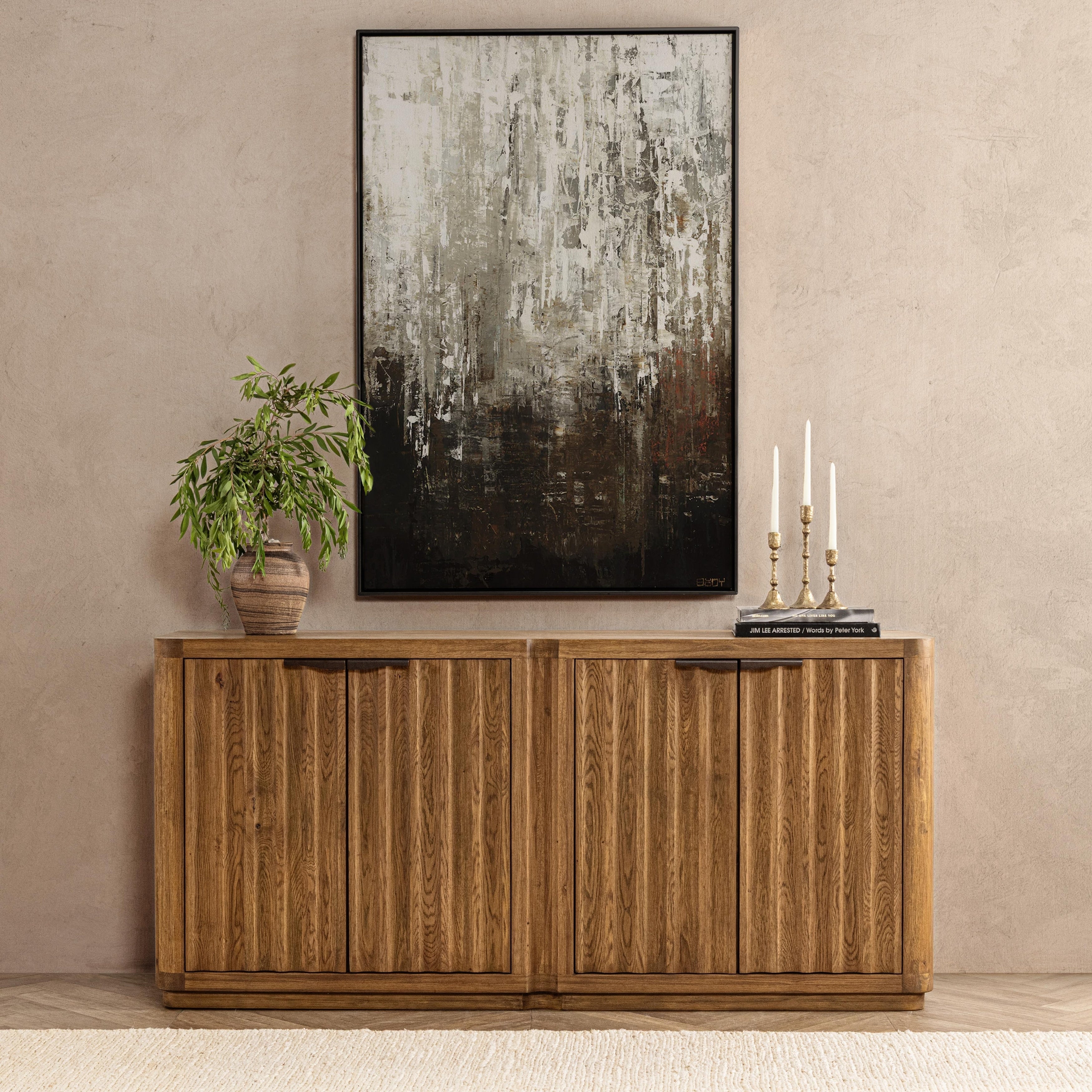 Classic Home Labelle Oak Veneer Sideboard Buffet