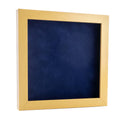 Classic Natural Wood Shadow Box Frame With Acrylic Front Navy Blue Suede Backing 30 Sizes