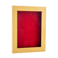 Classic Natural Wood Shadow Box Frame With Acrylic Front Red Suede Backing 30 Sizes