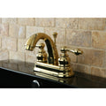 Classic Polished Brass Double Handle Bathroom Faucet