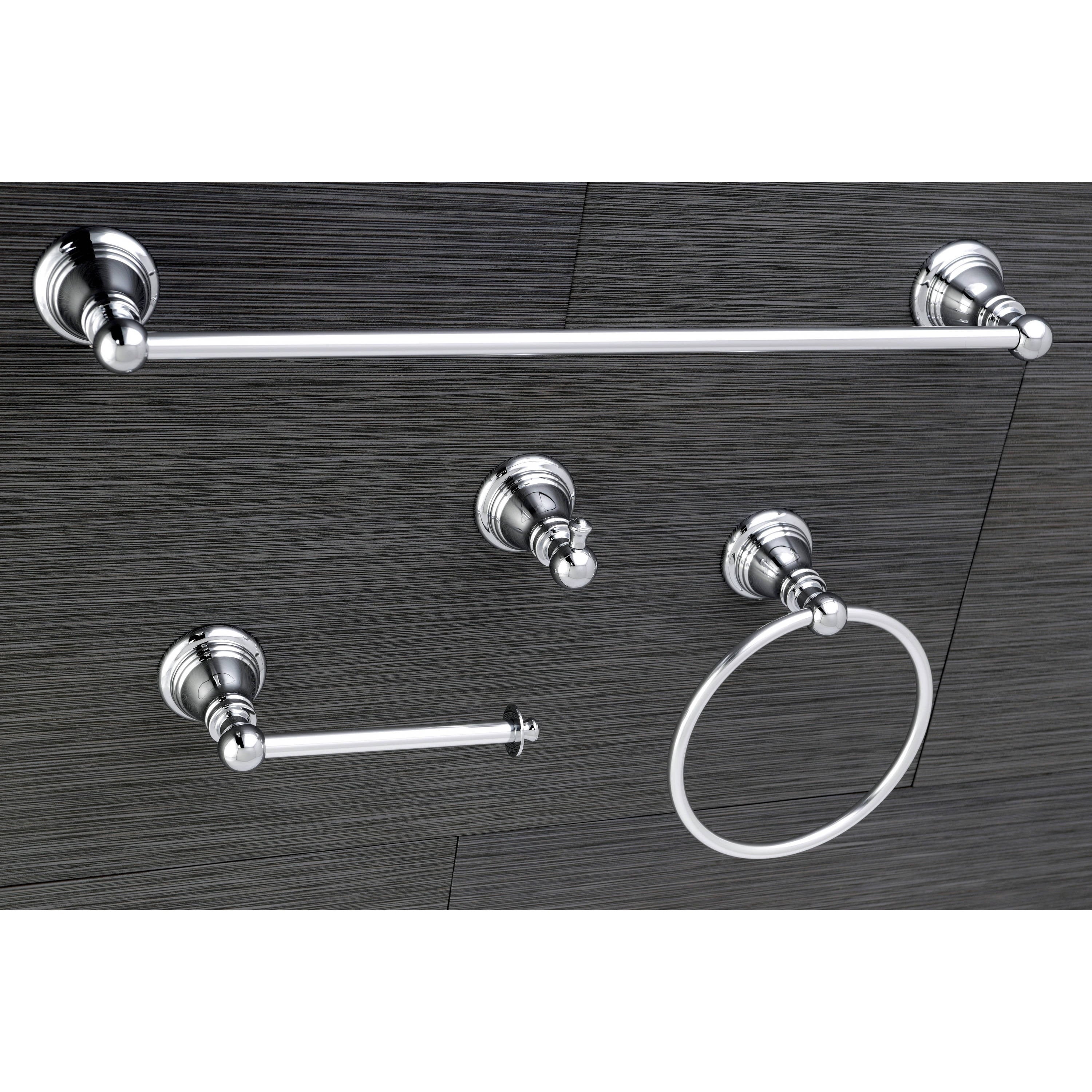 Classic Polished Chrome 4 Piece Bathroom Accessory Set
