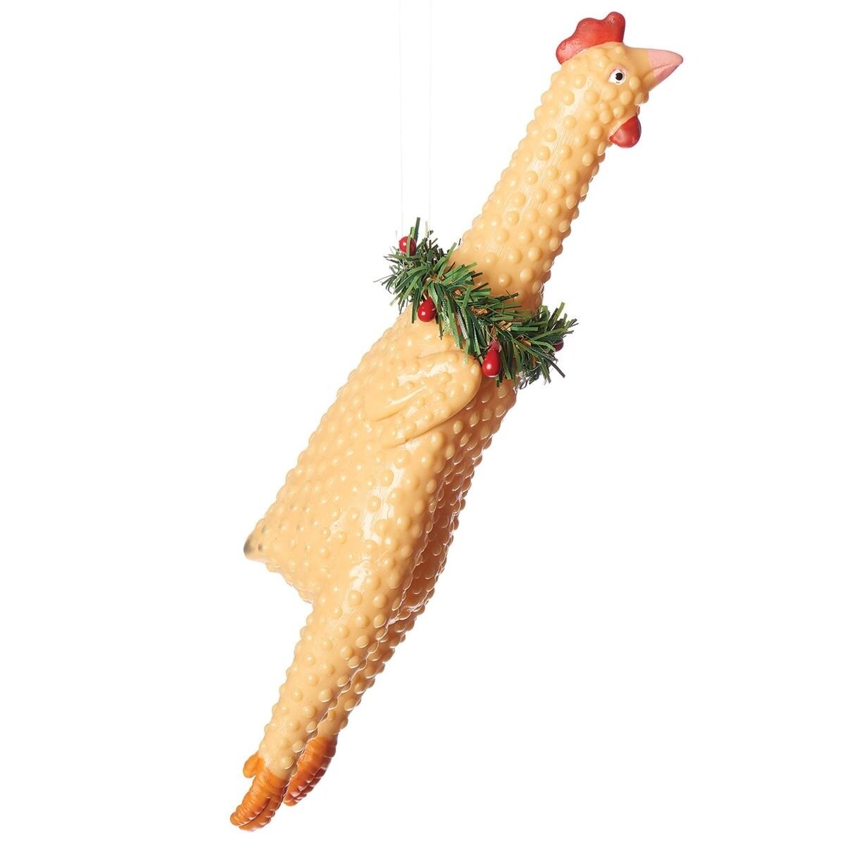 Classic Rubber Chicken Christmas Ornament 8.25