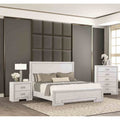 Classic Rustic White Finish 3Pc Solid Wood Bedroom Set
