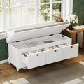 Classic Shoe Bench With Cushion And 3 Drawers White Entryway Bench Corridor Bench Window Bench Vanity Bench