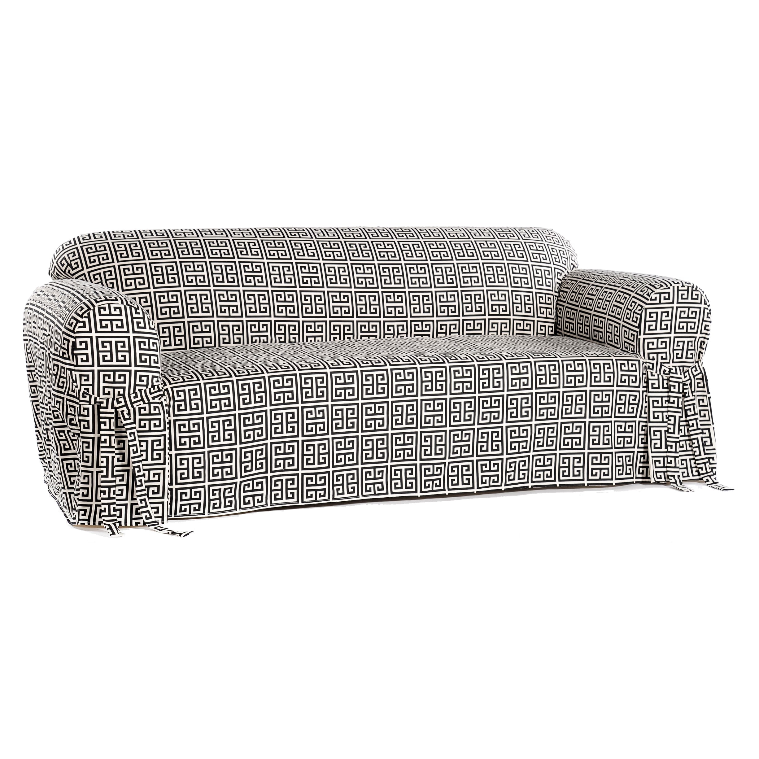 Classic Slipcovers Geo Print 1 Piece Loveseat Slipcover