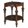 Classic Solid Wood Round Side Table With Functional Lower Shelf