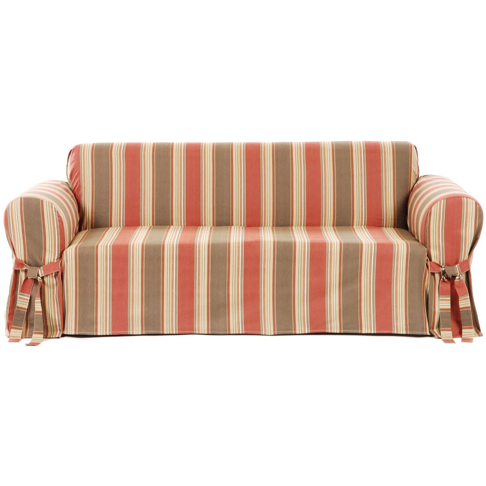 Classic Slipcovers Classic Stripe Cotton Loveseat Slipcover