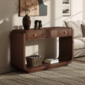 Classic Style Console Table 3 Storage Drawers Display Shelf Curved Legs Painted Finish Entryway Hallway Living Room
