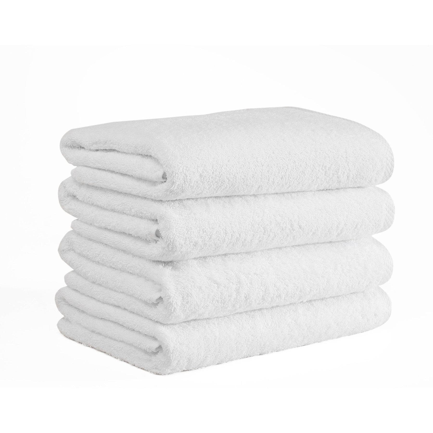 Classic Turkish Cotton Soft 600 Gsm White Luxury Bath Towel Set Of 4 27 X 54