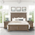 Classic Weathered Gray Finish Solid Wood Bedroom Furniture Set 3Pc