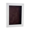 Classic White Wood Shadown Box Frame With Acrylic Front Brown Suede Backing 30 Sizes