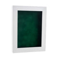 Classic White Wood Shadown Box Frame With Acrylic Front Forest Green Suede Backing 30 Sizes