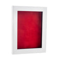 Classic White Wood Shadown Box Frame With Acrylic Front Red Suede Backing 30 Sizes