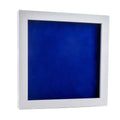 Classic White Wood Shadown Box Frame With Acrylic Front Royal Blue Suede Backing 30 Sizes