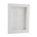 Classic White Wood Shadown Box Frame With Acrylic Front White Suede Backing 30 Sizes