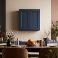 Classic Wooden Storage Wall Cabinet With Adjustable Shelves Soft Close Double Doors Navy Blue By Gdfstudio