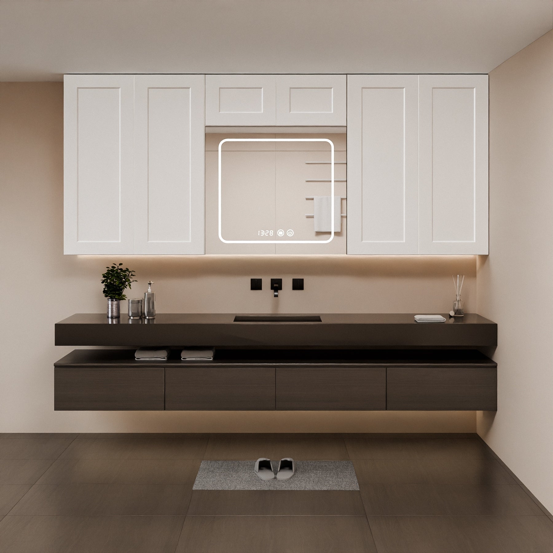 Classic Wooden Storage Wall Cabinet With Soft Close Hinges Ready To Assembly White By Gdfstudio