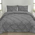 Classic And Chic Pintuck Pinch Pleated 3 Piece Comforter Set