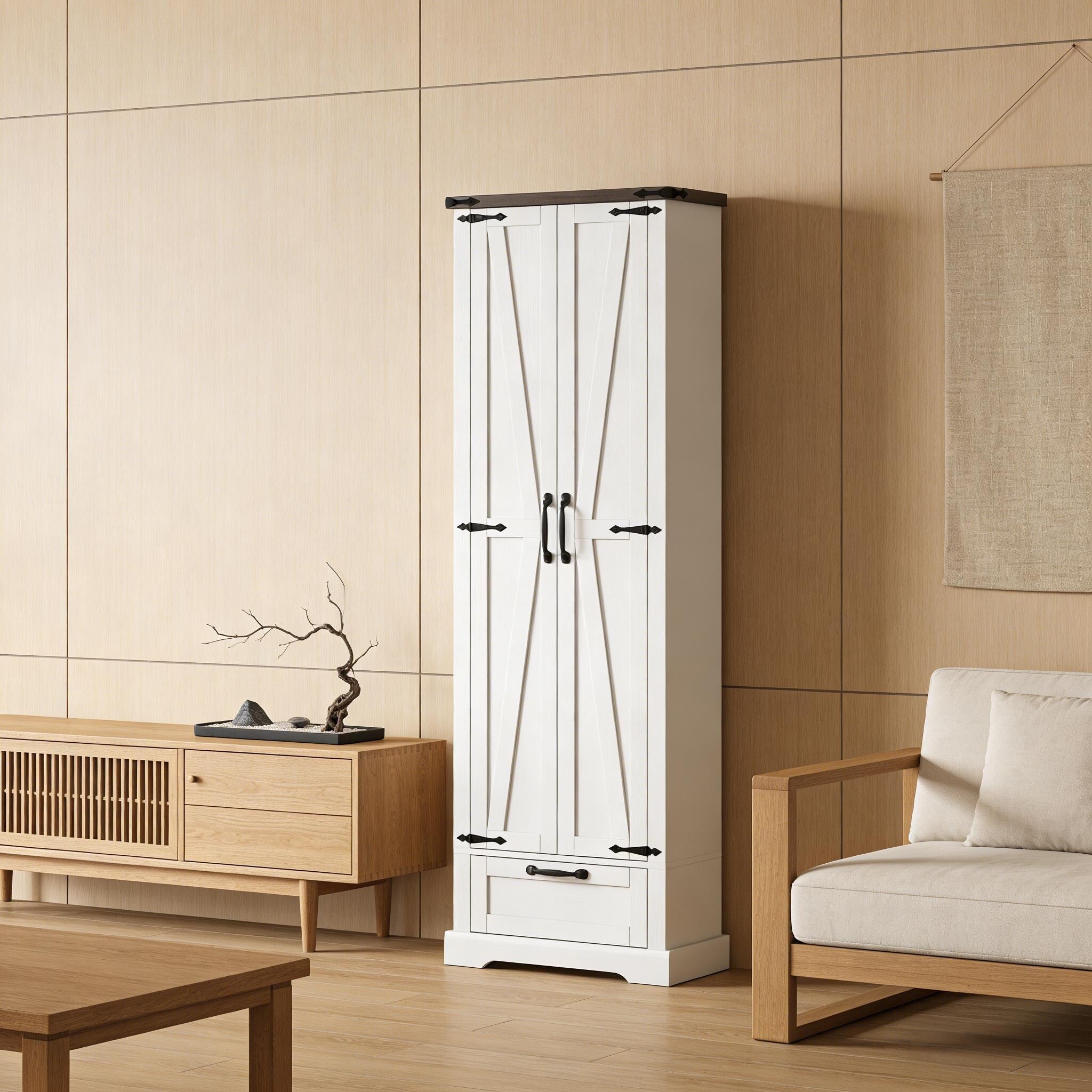 Classical Storage Cabinet Pantry Cabinet With Drawer Hallway Cabinet White Side Cabinet Base Cabinet