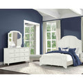 Classiic Antique White Finish Bed Dresser Mirror 3Pc Bedroom Set