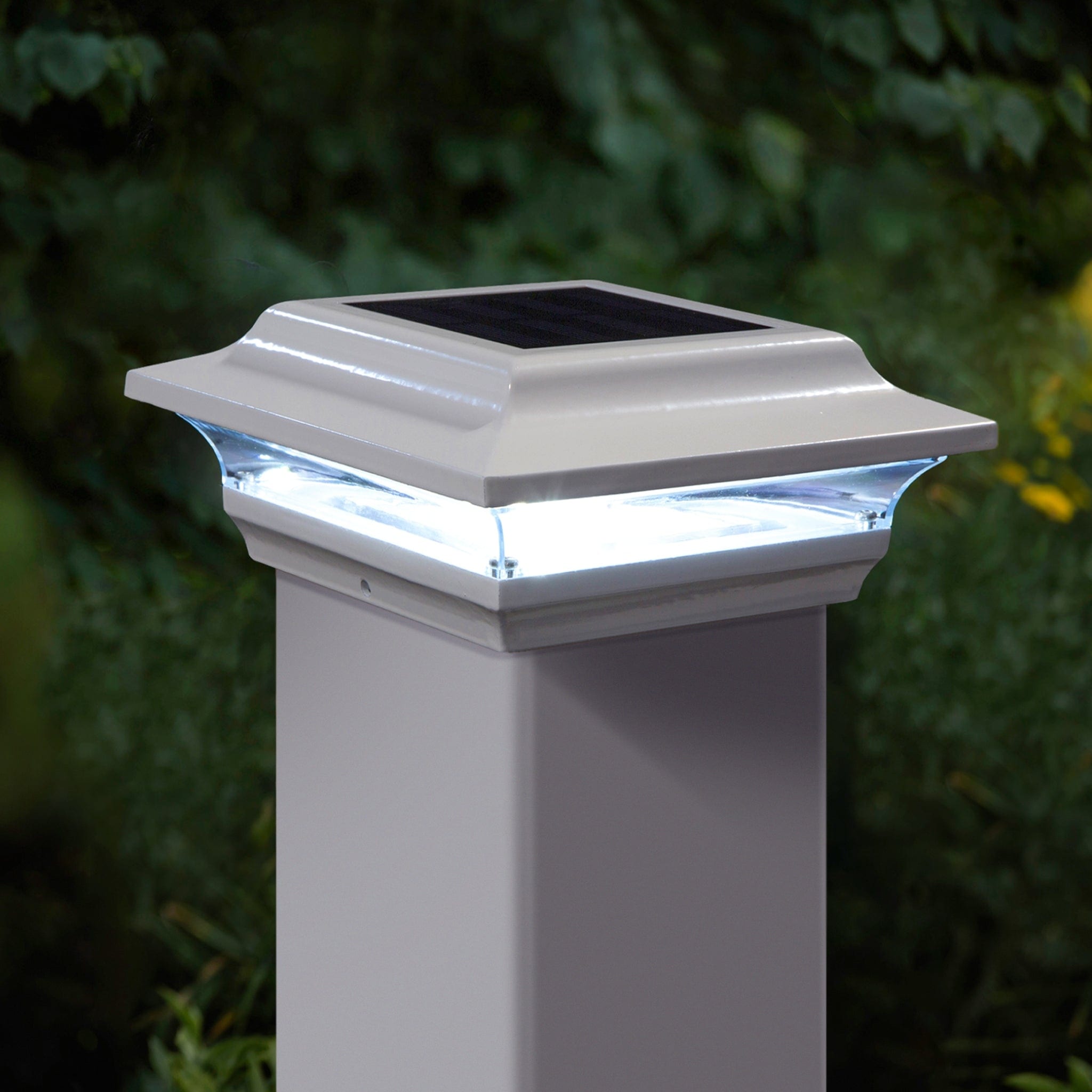 4X4 White Aluminum Imperial Solar Post Cap Set Of 2