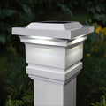 4X4 White Pvc Classy Solar Post Cap Set Of 2
