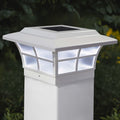 5X5 White Pvc Prestige Solar Post Cap Set Of 2