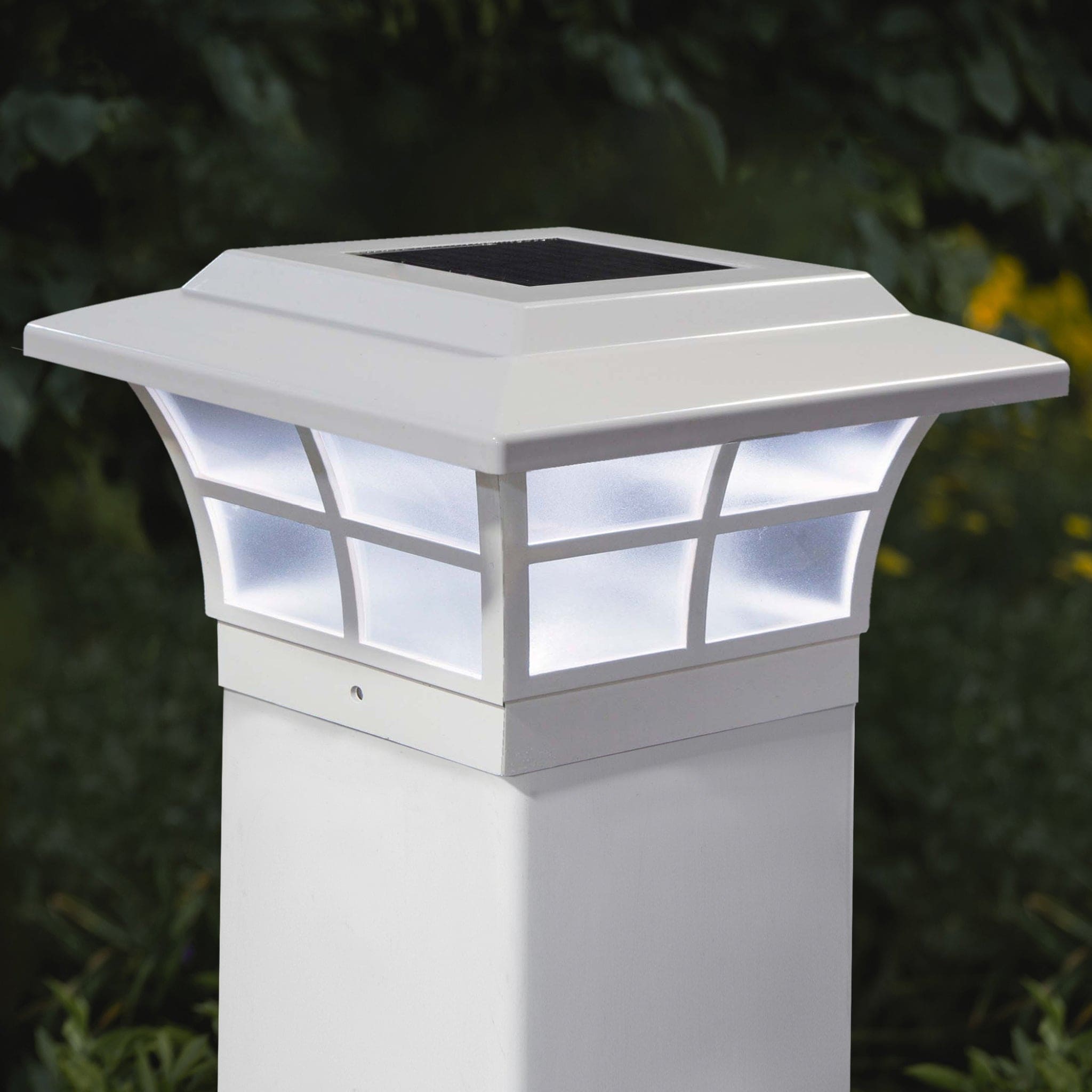 5X5 White Pvc Prestige Solar Post Cap Set Of 2