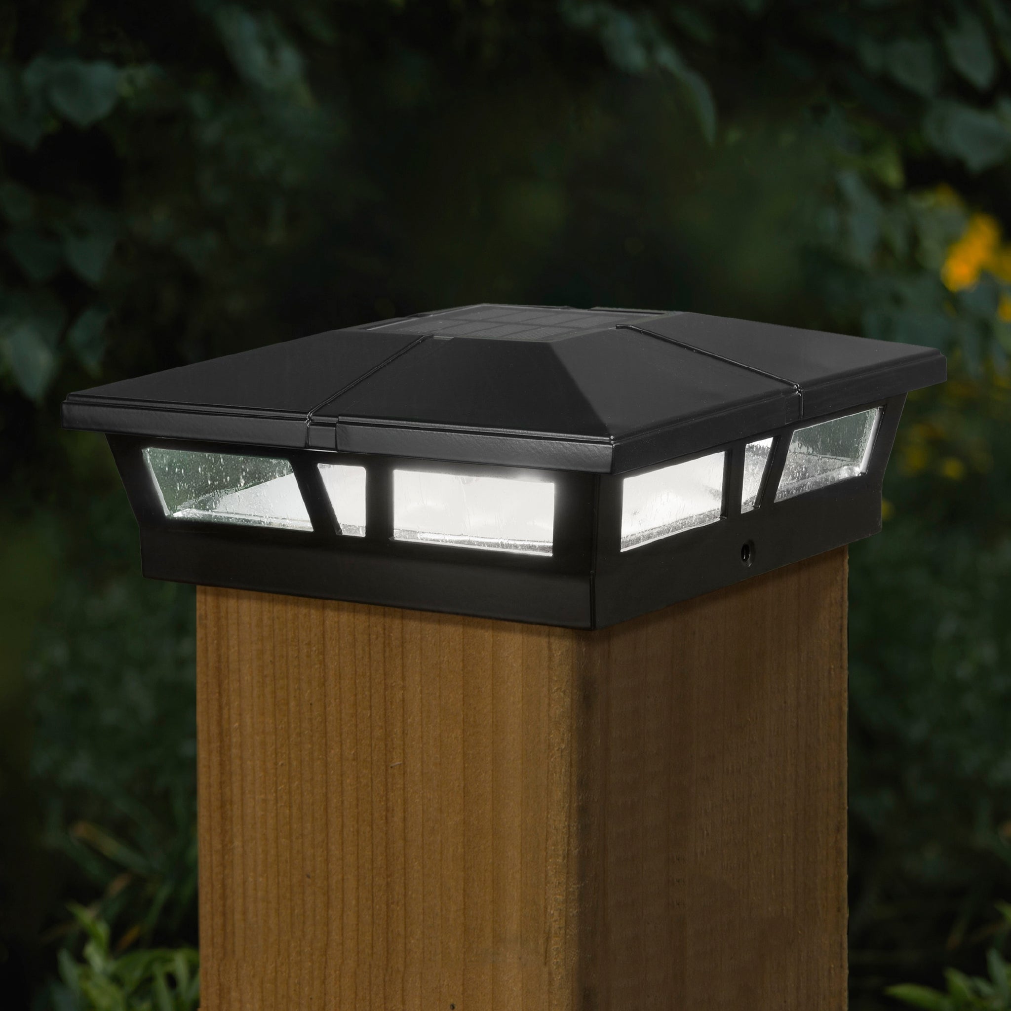 Cambridge Black Aluminum Solar Post Cap 2 Pack