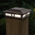 6X6 Brown Aluminum Oxford Solar Post Cap Set Of 2