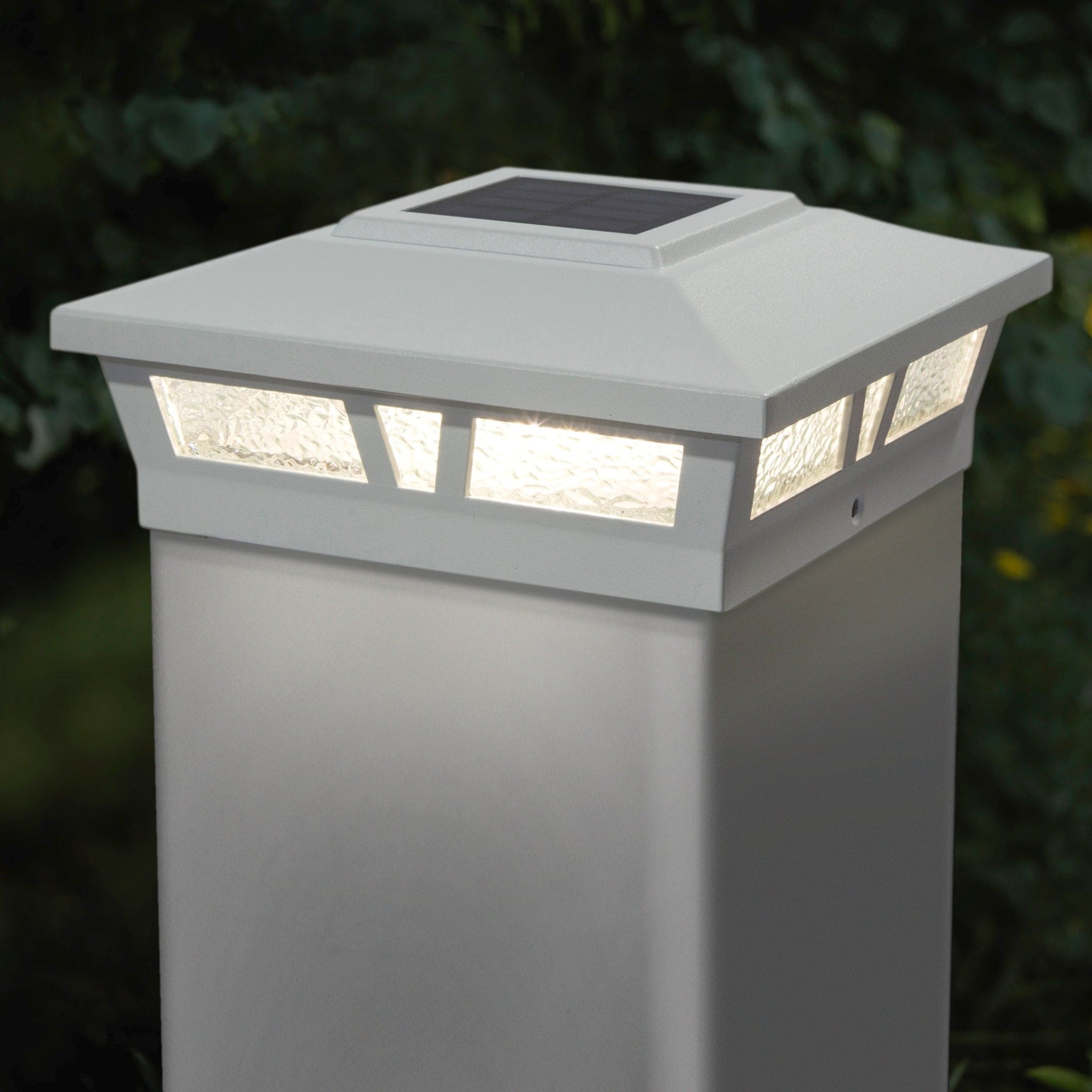 6X6 White Aluminum Oxford Solar Post Cap Set Of 2
