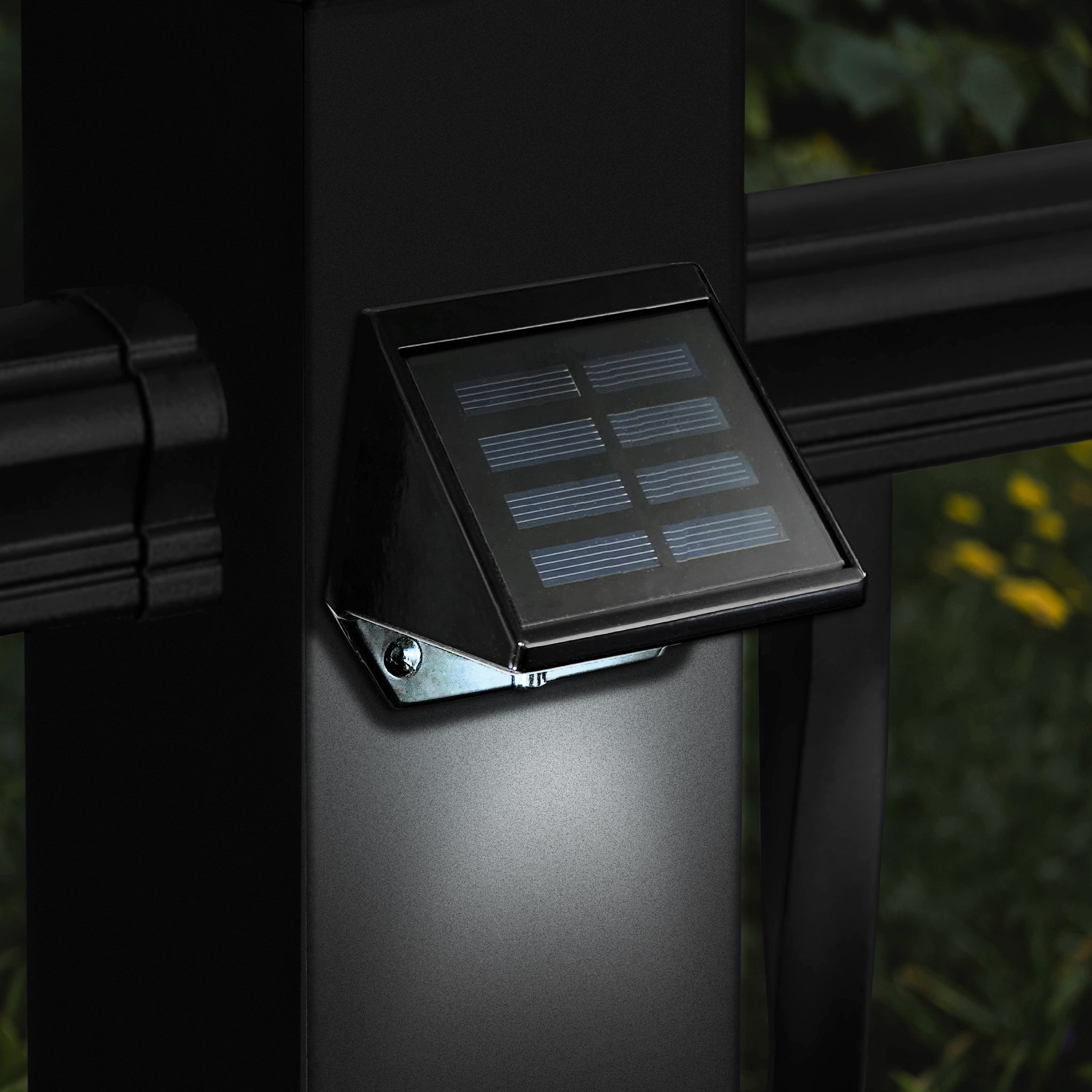Black Aluminum Solar Deck And Wall Light Set Of 2