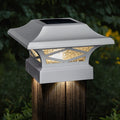 Kingsbridge White Dual Lighted Solar Post Cap 2 Pack N A