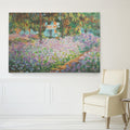 Claude Monet Irises In Garden Wrapped Canvas Art