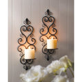 Claudia Scrolling Wall Candle Holder Set Of 2