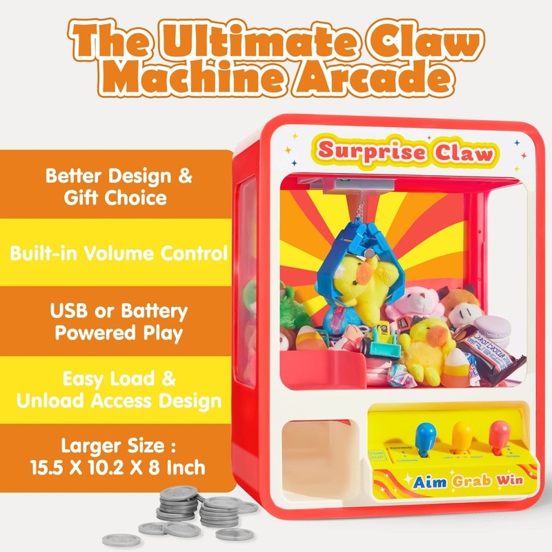 Claw Machine Arcade Toy With Led Light Adjustable Sound Multicolor