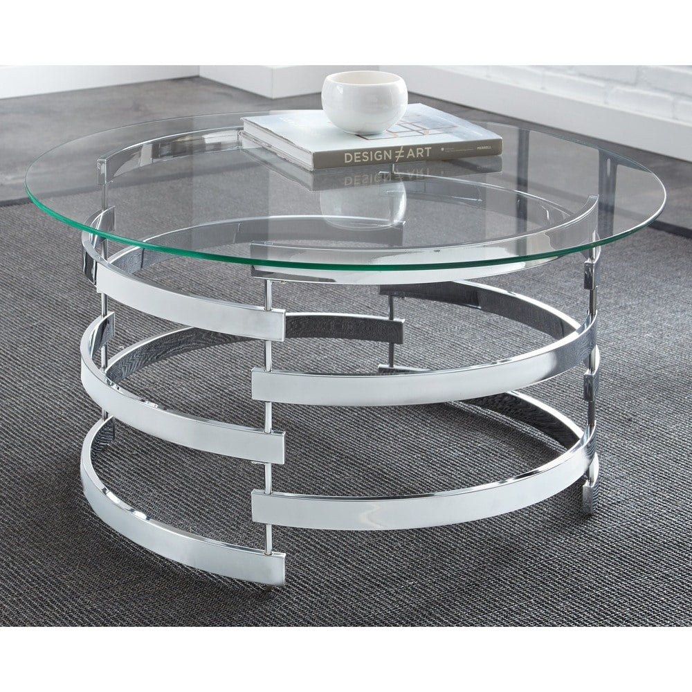 Silver Orchid Bardeen Round Coffee Table