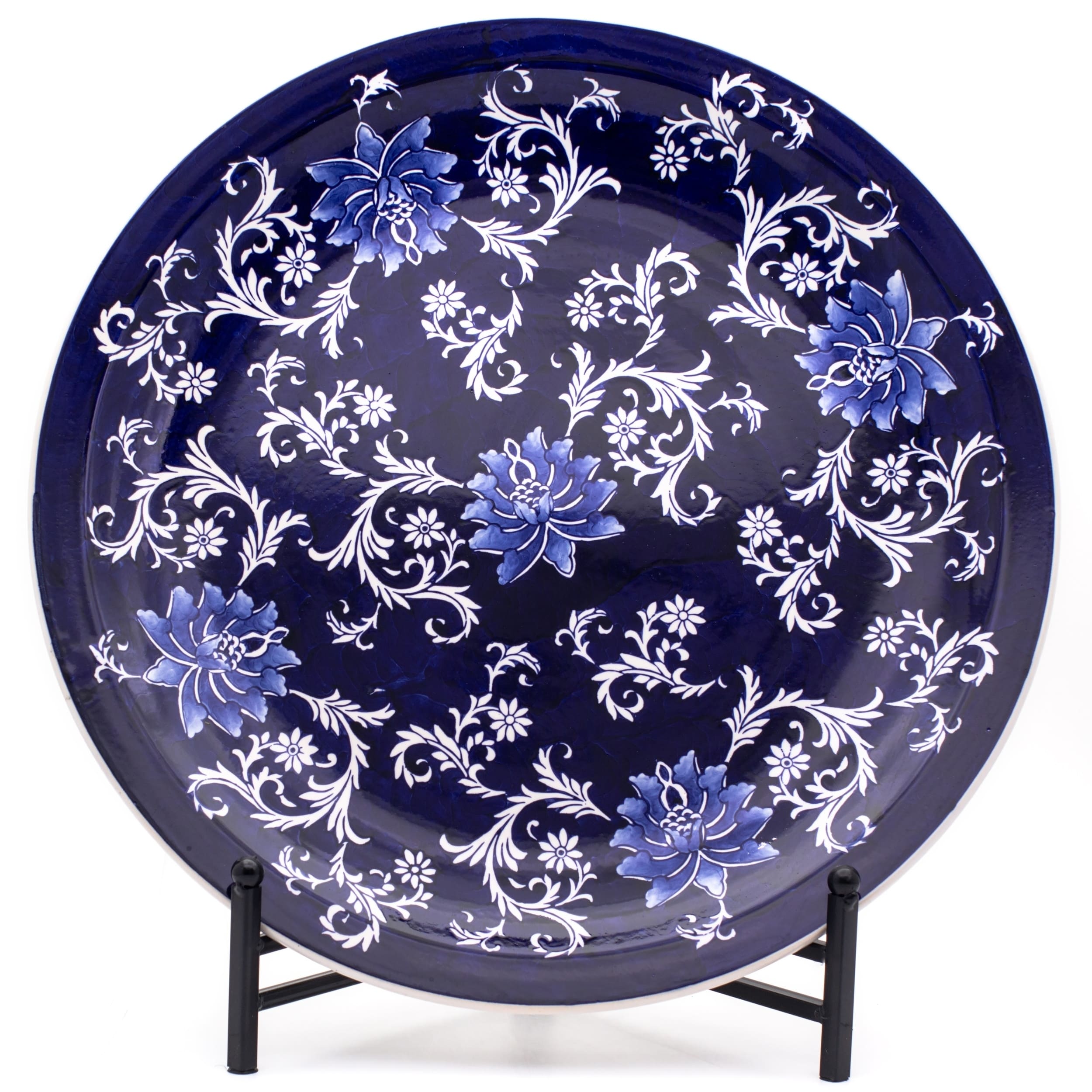 Claybarn Blue Garden Decorative Plate With Stand