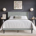 Clayfell Bangor Upholstered Wingback Platform Bed Linen No Box Spring Required
