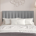Clayfell Dennis Twin Upholstered Headboard With Vertical Channel Design Adjustable Height Gray