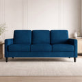 Clayfell Goliad Velvet Arm Sofa With Pocket Spring Soft Cushions Clean Lines Design