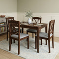 Clayfell Lamar 5 Piece Dining Set Rectangular Dining Table With X Back Cushioned Chairs Modern Design