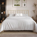 Clayfell Lancaster Platform Bed Frame With Slatted Headboard No Box Spring Required Easy Assembly