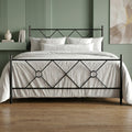 Clayfell Marietta Modern Metal Bed Diamond Pattern Design No Box Spring Needed Easy Assembly