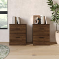 Clayfell Meriden Nightstand With 2 Storage Drawers And Wood Look Finish Set Of 2