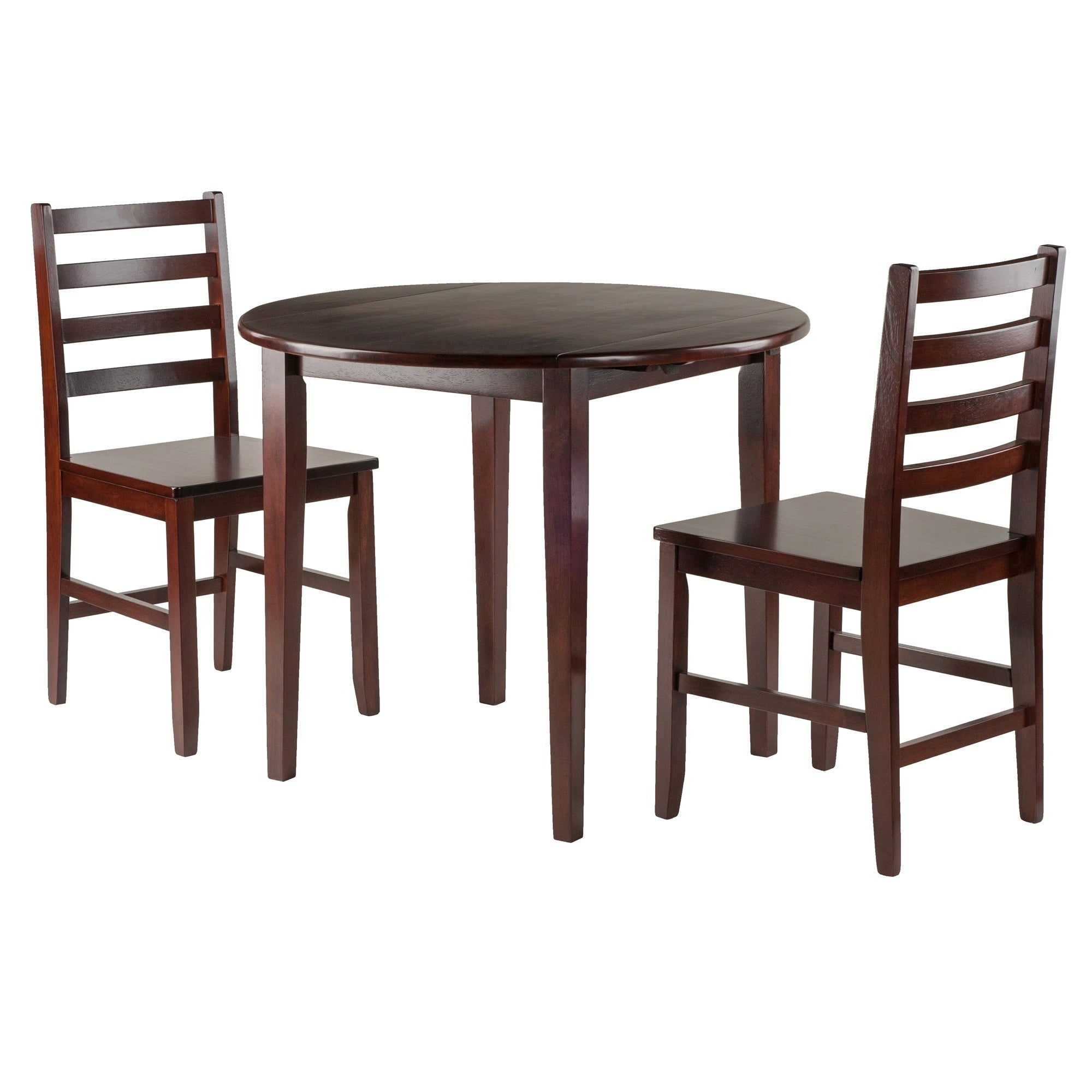 Clayton 3 Pc Set Drop Leaf Table With 2 Ladderback Chairs